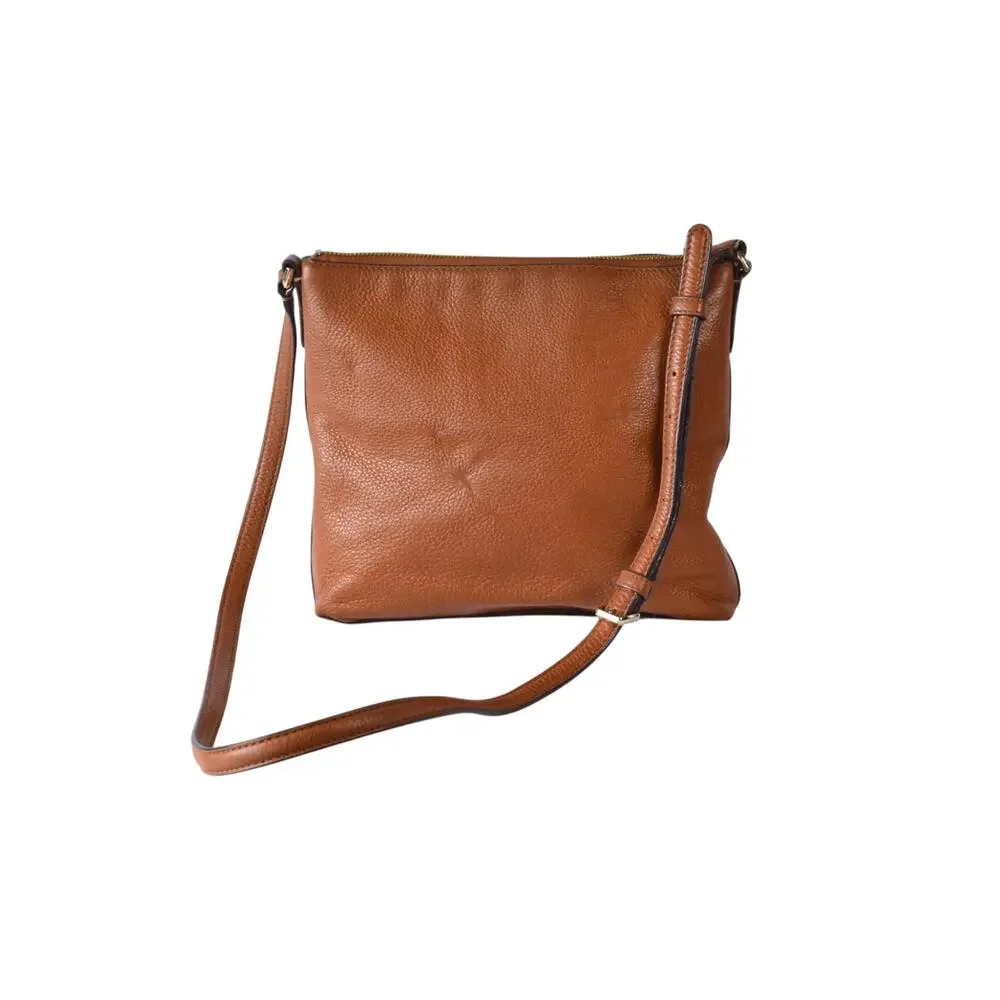 Kate Spade New York Brown Pebbled Leather Crossbody Bag